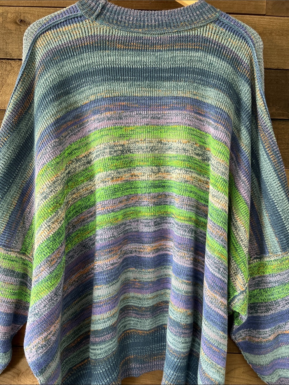 NWT Free People Women's Easy Street Space Dye Pullover Oversize Sweater Medium - Picture 7 of 8